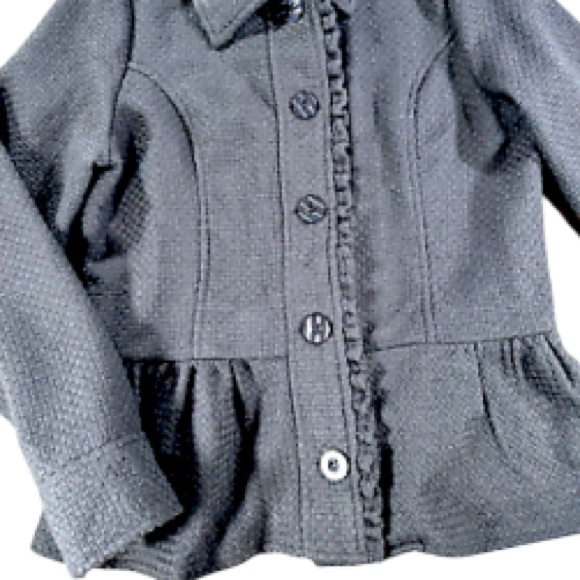 Decree- Peplum Woven Jacket Gray women’s Large - Picture 2 of 13